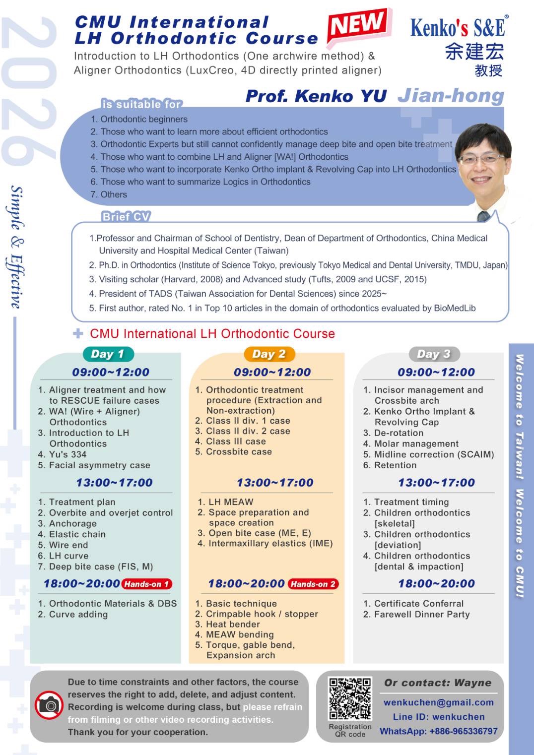 2026 CMU International LH Orthodontic Course